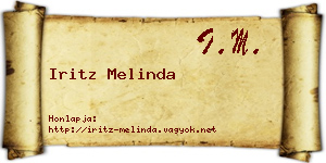 Iritz Melinda névjegykártya